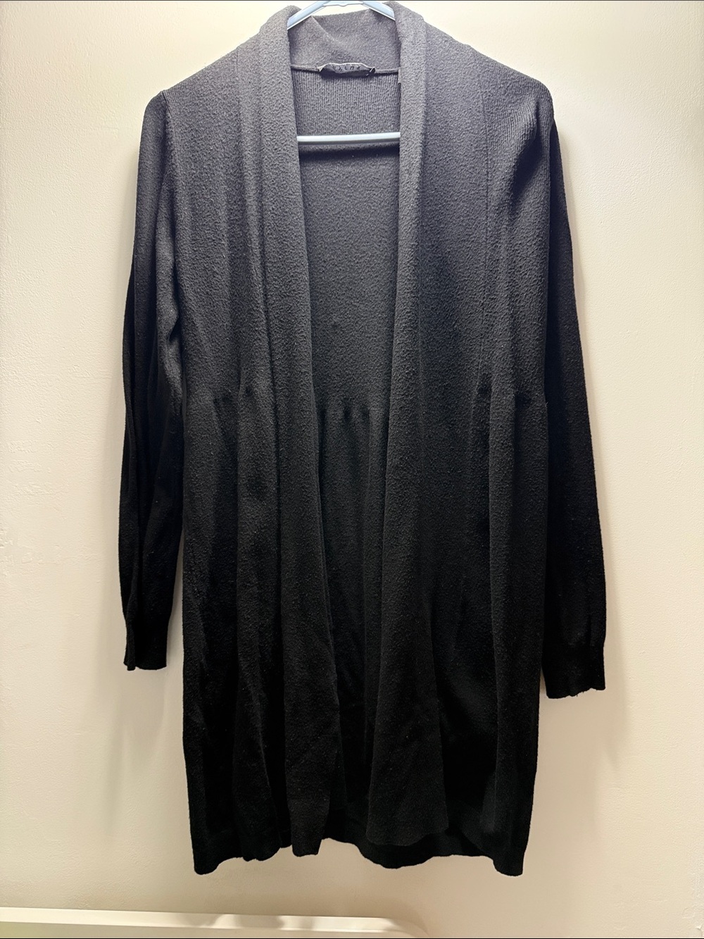 Cyrus Black Open-Front Long Cardigan